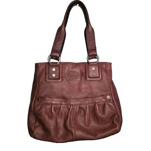 B Makowsky Leather Hobo Tote Large Brown Shoulder Bag Purse Weekender - Picture 1 of 16